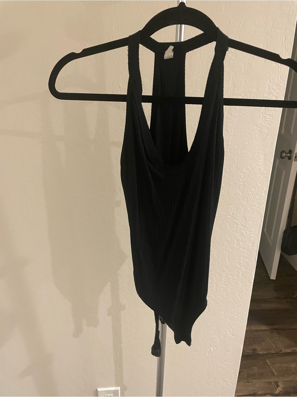 Intimately Free People Black Ribbed Halter Bodysuit